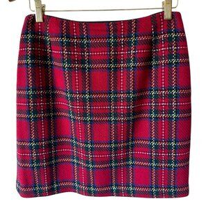 Vtg Eddie Bauer 90's Plaid Skirt Wool Blend Classic Preppy Holiday Lined Sz 10
